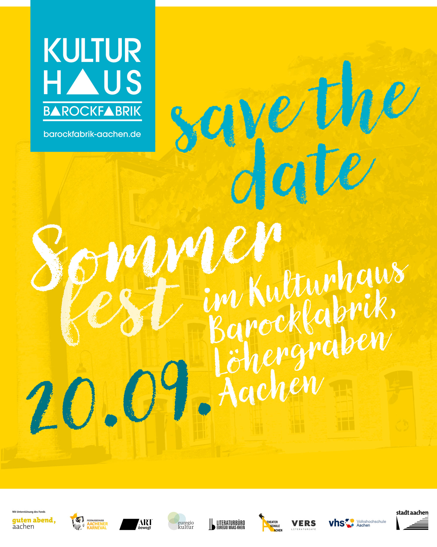 save the date - sommerfest in der barockfabrik